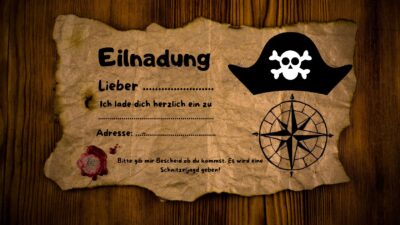 Einladung zur Piraten Schnitzeljagd DIY