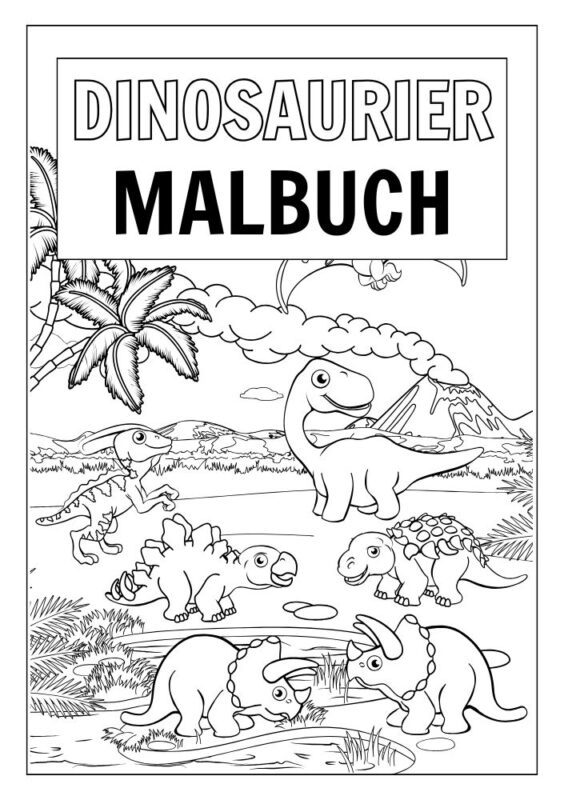 Kostenlose Malvorlage: Dinosaurier-Malbuch zum Ausdrucken