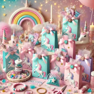 Ein tolles Ende eines Einhorn-Geburtstags ist, wenn die Kinder kleine magische Andenken mit nach Hause nehmen können. Hier sind einige zauberhafte Ideen: