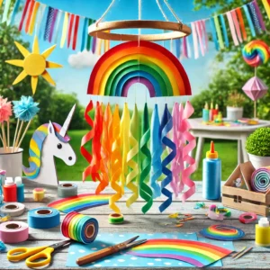 Regenbogen-Windspiele basteln mit Kindern: Eine einfache DIY-Idee