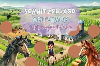 Schnitzeljagd Pferde – Reiterhof-Abenteuer mit Emma für Kinder von 6-12 Jahren. Perfekte Pferde-Schnitzeljagd für kleine Reiter und Pferdefans!