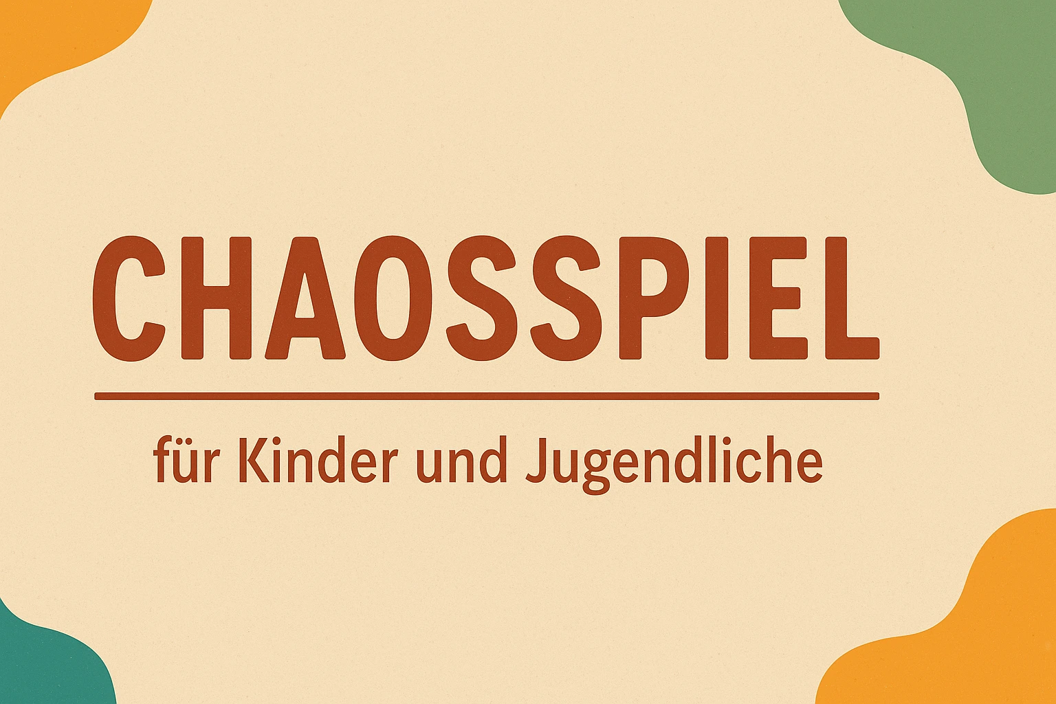 Titelbild zum Chaosspiel für Kinder und Jugendliche – lustiges Gruppenspiel mit Aufgaben, Bewegung und Spaß