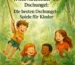 Vier Kinder spielen im Dschungel, eines schwingt an einer Liane – Illustration im Aquarellstil für Dschungel-Spiele für Kinder