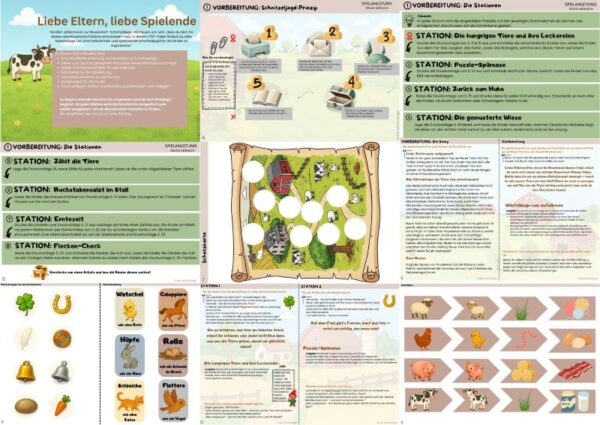 Abwechslungsreiche Bauernhof-Aufgaben zum Ausdrucken: Kindgerechte Rätsel, Suchspiele und Bewegungsideen für die Schnitzeljagd auf dem Bauernhof